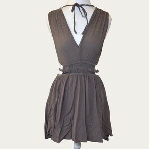 Fourteen Twelve Mauve Flowy Boho‎ Mini Sexy Side Cut-Out Mini Dress Size Small